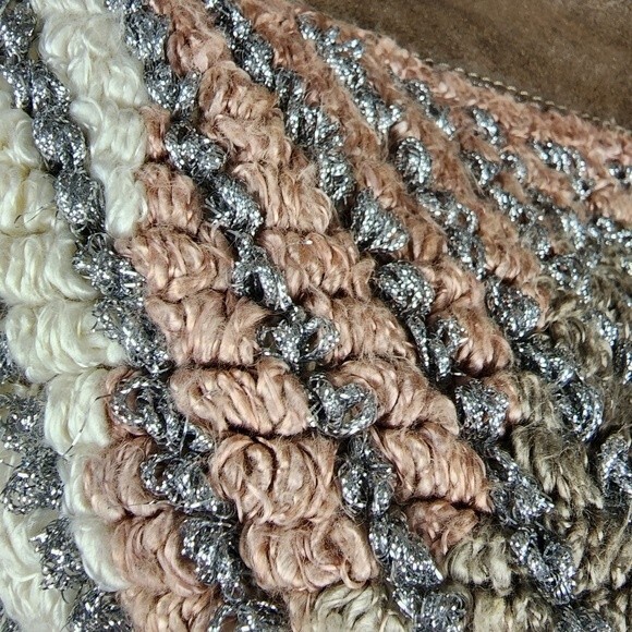 Anthropologie Jasper & Jeera Pouch Metallic Leather Cotton Blend Large Tassel - Picture 10 of 14